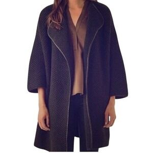 Vince Yak Wool Blend Textured Knit Open Front Duster Cardigan Sweater M